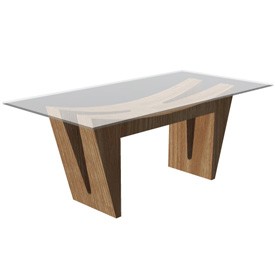 Glass wood table 3D Object | FREE Artlantis Objects Download